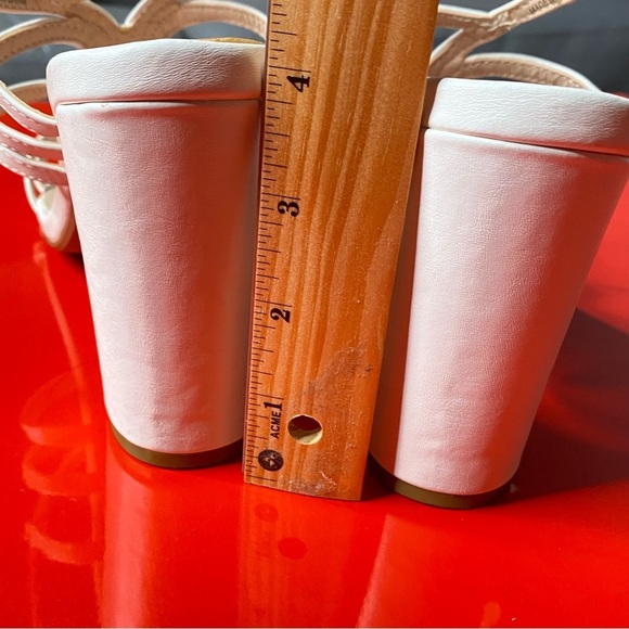 Le Château White Strappy Sandals EU38 Summer Wedding Prom 4in Heels - Picture 9 of 13